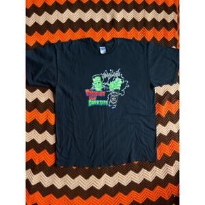 Vintage 90s Yuengling Halloween Frankenstein T-Shirt Black & Tan sz XL